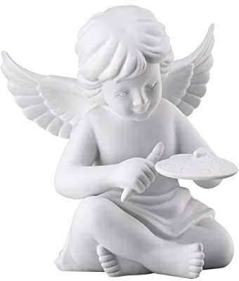 Rosenthal Engel mit Malerpalette, 11,8 x 10,8 x H 13,9 cm, Porzellan Weiss-matt, inkl. Geschenkbox