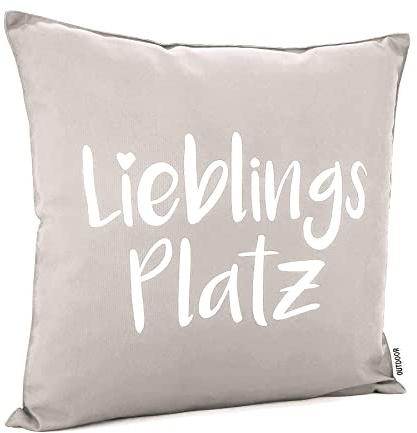 heimtexland ® Outdoorkissen 45x45 Dekokissen Outdoor Garten Lounge Deko Kissen Typ839 Lieblingsplatz Taupe