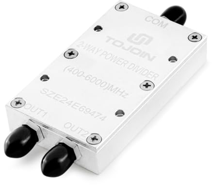 TOJOIN Divisor/divisor de potencia pasiva de 2 vías para conectores SMA, divisor de cable coaxial de 0.4 a 6 GHz para mediciones de RF/microondas, accesorios divisor coaxial, sistema de antena