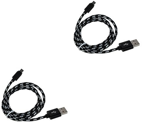 Hemobllo 2pcs Nylon Braided Micro USB Data Sync Charging Cable Cord for Phones Tablets