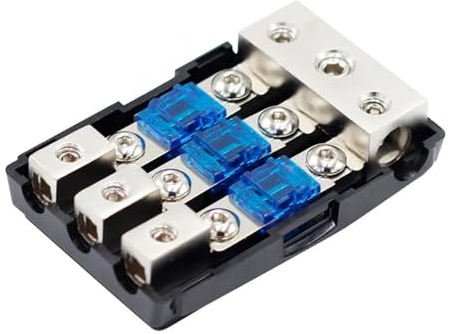 2 Stück 32V 60A ANL 1 In 2 Out Car Audio Power Distribution Terminal Block Sicherungshalter (Color : 60A, Size : 3way)