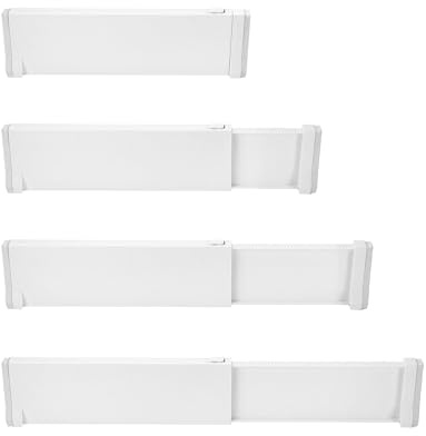 QWORK® 4er-Set Schubladentrenner Verstellbar - Länge 30-50 cm Höhe 8,5 cm - Schubladen Ordnungssystem für Schubladen Schränke Kommoden Regale