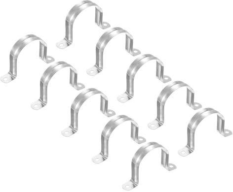PATIKIL 30 Stück U-Rohrschellen Set, Rohrschelle 75mm, Schlauchschellen, Edelstahl 2-Loch U-Form Kabelschellen, Starrer Rohr Riemen Klemme, Rohrhalterung für Rohr Befestigung