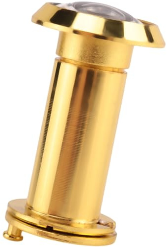 Pasuihcay 200 Degree Retractable 36-58mm Security Door Viewer Peephole Peep Hole Spyhole + Cover, Gold