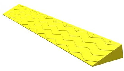 rutschfeste Rollstuhlrampe,tragbare Kunststoff-Schwellenrampe für den Innen-und Außenbereich,Eingangsrampe für Badezimmer/Türen (Farbe: Gelb,Größe: 100 x 10 x 4 cm)