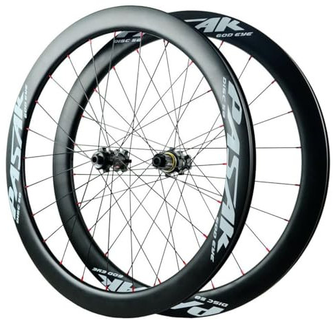 700C Racing Rennrad Laufradsatz, Kohlefaserrad Scheibenbremse Abgedichtete Lager Nabe 38mm/50mm 24H Speichenräder for 7/8/9/10/11 Geschwindigkeit 1720g (Farbe : QR 9 * 100mm/10 * 135mm, Size : 50MM)