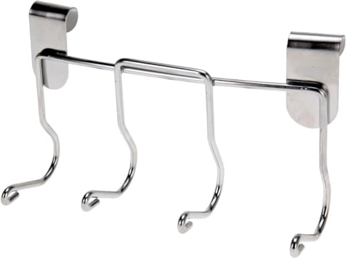 SleekAura Heavy Duty BBQ Tool Holder Rack - Premium Stainless Steel Grilling Tool Organizer with 4 Hooks