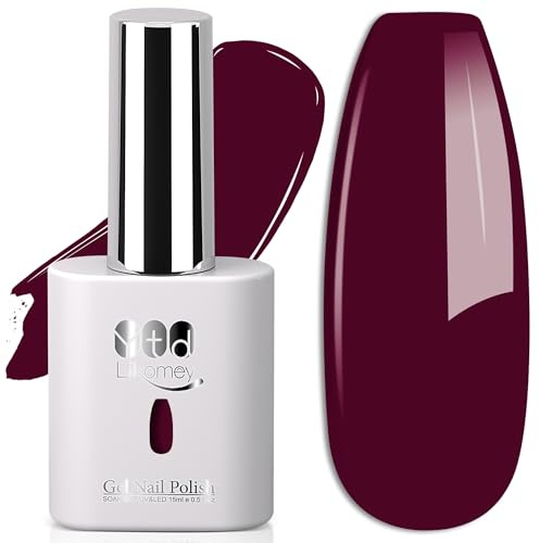 YTD Likomey UV Gellack Nagellack Gel,15ml Pflaume Soak Off Farbgel Nagelgel Maniküre Weinrot Farbe Gel Nail Polish CS479