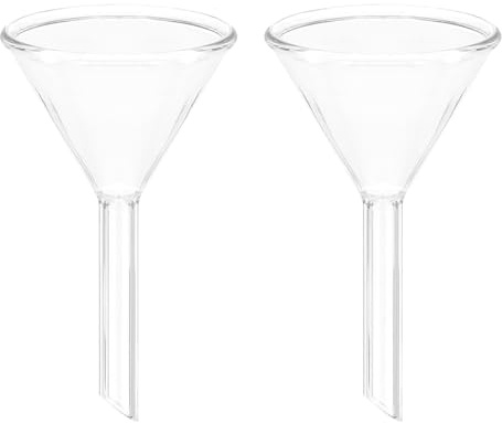 PATIKIL Embudo De Vidrio De 45 Mm 2 Piezas Vástago Corto Científico De Vidrio De Borosilicato Pared Gruesa Para Llenar Botellas De Agua Uso En Casa Laboratorio Cocina