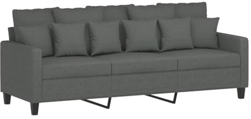 Gecheer Sofa 3-Sitzer Polstersofa Schlafsofa Loungesofa Bettsofa Gästesofa Modern Couch 3er Sitzsofa Polstermöbel für Wohnzimmer/Schlafzimmer/Gästezimmer, Dunkelgrau 180 cm Stoff