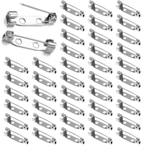 SYEYCW 250 Stück Anstecknadeln Pins, Broschennadeln Safety Pin, 20mm Anstecknadel mit Sichere Schnalle, Metall Broschen Sicherheitsnadeln Brooch Pins, für Abzeichen Corsagen Schmuckherstellung DIY