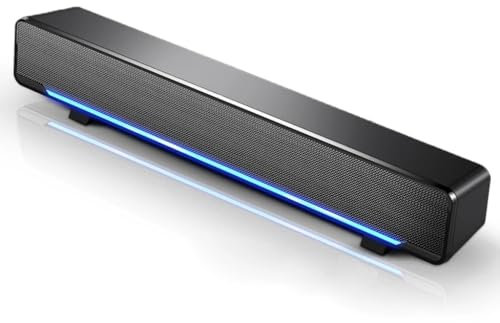 CNBYDK Barre de Haut-parleurs d'ordinateur Filaire USB puissante, Caisson de Basses stéréo, Haut-Parleur de Basse, boîte de Son Surround pour PC, Ordinateur