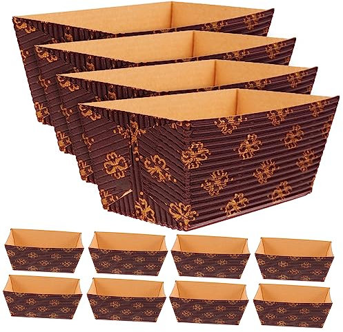 MOLUCKFU 25stücke Backfeste Papier-kastenformen Zum Backen Kastenbrot Kuchenformen Aus Papier Für Bäckereibedarf Torteneinlagen Aus Öldichtem Papiermaterial