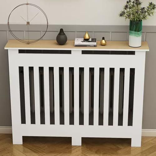 Cubierta de radiador Blanca, Estante para gabinete de calefacción, Cubierta de radiador para gabinete de calefacción, Cubierta Decorativa de radiador con Vapor de Seguridad ventilada, no Sol