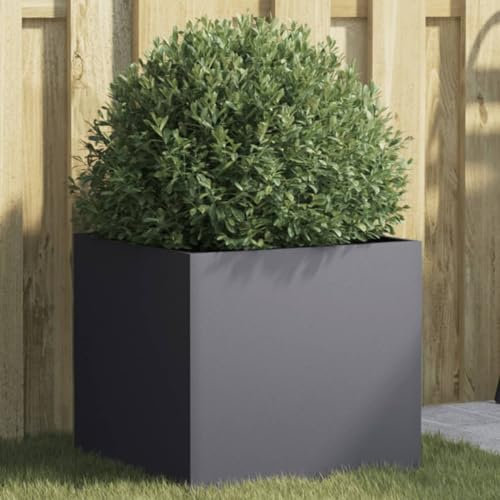 Somanki Jardinera de Acero Laminado en frío Antracita 42x40x39 cm, Huerto Urbano Terraza, Jardineras Exterior, Jardineria Maceteros, Mesa De Cultivo, Huerto En Casa - 841551