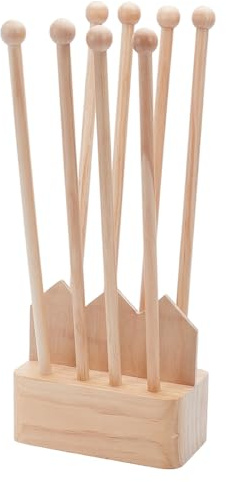BENECREAT Plastic Bag Drying Rack, Reusable Bag Cup Drainer Holder with 8 Sticks Pinewood Drying Rack for Drying Food Storage Bags, Drinking Cups, Bottles, Dishcloths