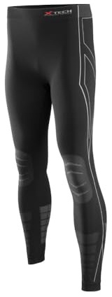 Generico Pantaloni Calzamaglia Termica Uomo Invernale Nera per Sci Outdoor Ciclismo Lavoro Ideale per Proteggere dal Freddo Race 3 XTECH Made in Italy (IT, Testo, L, XL, Regular, Regular, Nero)