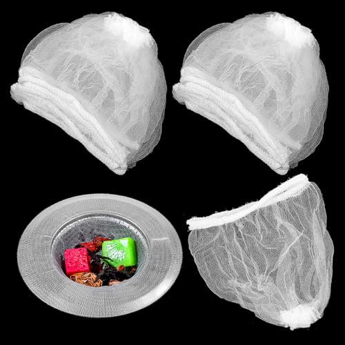 Sibba 200PCS Disposable Mesh Sink Strainer Bags Kitchen Sink Strainer Net Elastic Anti Clogging Drain Protector for Food Waste Leftovers Garbage Flippable Design Fits Most Drains Kitchen Sinks Filter