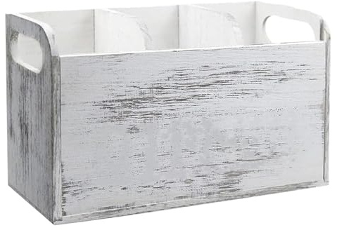 Supporto per utensili da cucina, porta utensili in legno,Legno 3 scomparti UTSIL SOPTER | Scatola da cucina per casa di campagna, strumento di archiviazione vintage con maniglie per bati