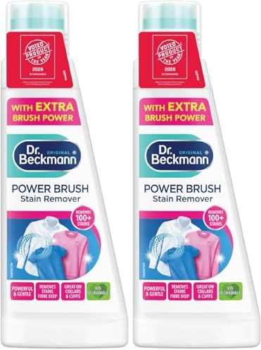 Dr. Beckmann Power Brush Stain Remover, 250ml, Pack of 2, Fight 100+ Stains | With Unique Intergrated Brush, Fights even stubborn, new & dried-in stains