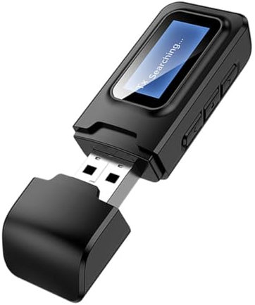 Gadpiparty 1stück Wireless Audio Adapter Mit Display Zwei Empfänger Und Transmitter Für Drahtlose Audioübertragung Im Auto Hause Play