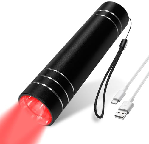 Hottoerak Lampe à lumière rouge, mode unique, lampe infrarouge, 660 NM et 850 NM, thérapie de lumière rouge pour les personnes et les animaux domestiques