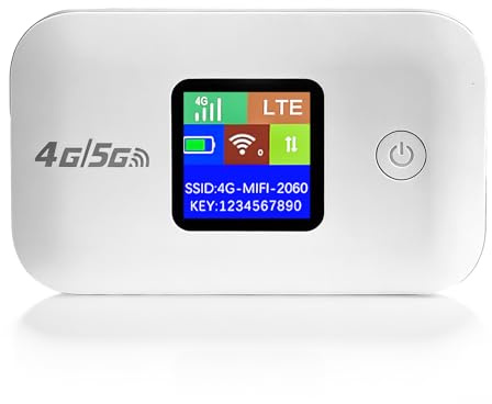 Portable 4G/5G LTE WiFi Router,Portable Wifi Travel Router with SIM Card Slot,Pocket 4G/5G Internet Hotspot Up To 10 Users for Travel Phone Computer Laptop (A8-E1)