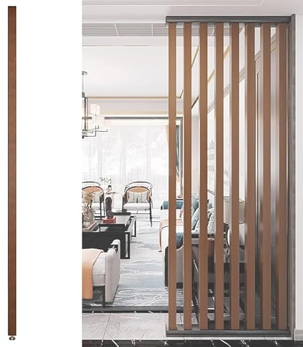 Holzlatten Raumteiler Trennwand - Freistehender moderner Sichtschutz für Restaurant und Büro, Dekor vom Boden bis zur Decke