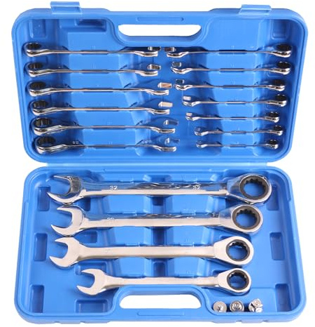 echtools Ratschenschlüssel Satz 8-32mm Maul Ring Ratsche Schlüssel 17tlg Include 3 AD