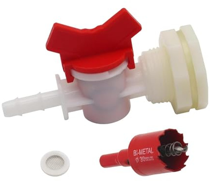 Fzaqwen Kits Regentonnen-Tapfhahn, Adaptador, Conexión de 1/2 Pulgada, Barril de Cuarto, Válvula de Bola, Grifo, Accesorios de Barril de Lluvia para El área a