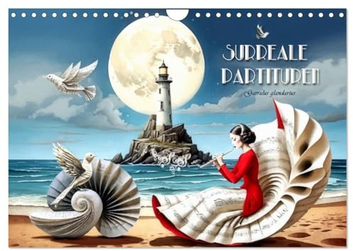 Surreale Partituren (Wandkalender 2026 DIN A4 quer), CALVENDO Monatskalender: Fantastische Szenen aus Notenpapier (CALVENDO Kunst)