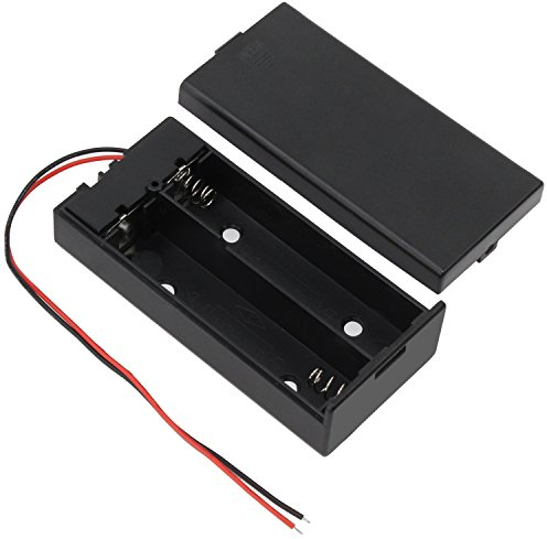KEESIN 4 Stück 3.7V 18650 Batteriehalter Fall Kunststoff Akku Aufbewahrungsbox mit EIN/AUS Schalter und Befestigung Kabelbinder 2 Solts
