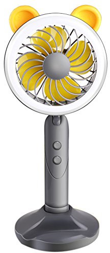 Mini Handheld Fan, Fill Light Fan, Mobile Phone Holder, Portable USB Fan with Dock, Multi Use Rechargeable Desktop Fan for Office, Outdoor, Camping, Beach etc, Personal Travel Accessories (Grey)