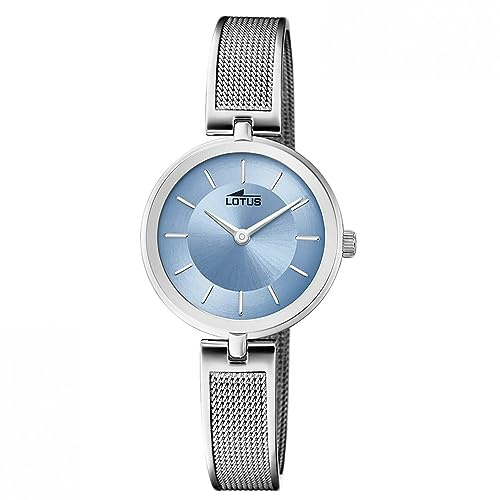 LOTUS Reloj Mujer Analógico de Acero Inoxidable 316l Plateado | Movimiento de Cuarzo, Cristal Mineral de Alta Resistencia, Resistente al Agua 5 ATM, Special Prices 18597/2