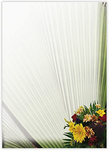 Designpapier Blumenstrauß DP859 – 50 Blatt Briefpapier – Hochwertiges Motivpapier Geburtstag, Einladung, Brief, Jubiläum, Liebesbrief – Laser- & Inkjetdrucker geeignet – Druckerpapier A4 90g/m²