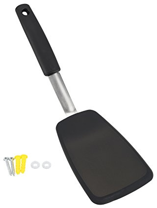 Fdit Spatola in Silicone Flessibile Turner Utensile Antiaderente Resistente al Calore Utensile da Antiscivolo per lanciare Uova, Hamburger, Crepes e Altro