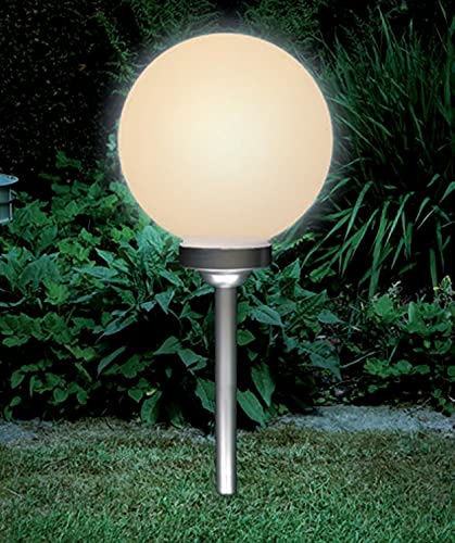 Bonetti Solar Gartenkugel für außen mit LED Beleuchtung, inkl. Erdspieß, 600 mAh Akku, Einschaltautomatik, Moderne und stylische Kugelleuchte (2, Ø 30 cm)