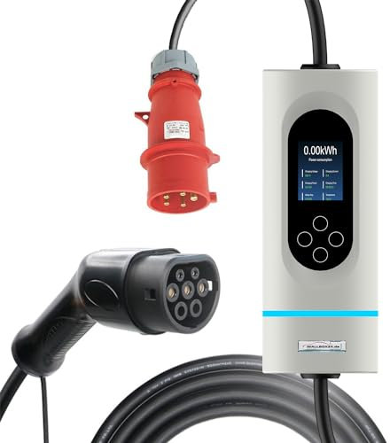 Wallbox24 Ladegerät tragbar 3 Phasig CEE 400V 11kW 16A Typ 2 5 Meter einstellbar