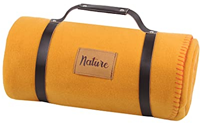 Stof - Plaid - Couverture Polaire Dawson - Curry - Taille 130 x 150 cm - Grand Plaid Doux et Chaud pour Canapé ou Chambre - Jeté de Lit - Idéal pour Maison et Pique-Nique