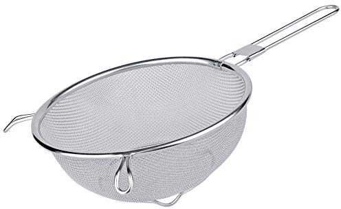 Space Home - Colador de Cocina de Malla Fina Con Patas - Escurridor de Acero Inoxidable Para Drenar Pasta, Verduras, Frutas, Arroz y Harina - 22 cm