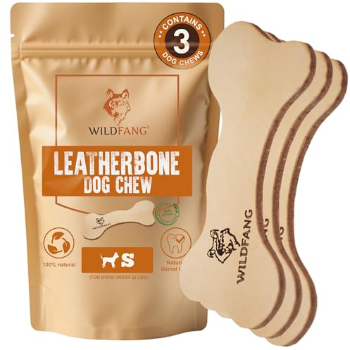 Wildfang® Hundespielzeug aus Leder, Klein – Weiches Kauspielzeug & Kauknochen Hund für sanfte Kauer, Welpen und ältere Hunde mit empfindlichen Zähnen – Ungiftiger, füllstofffreier 5 mm Lederknochen