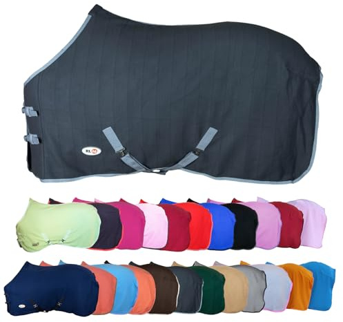 RL24 - Abschwitzdecke mit Kreuzgurt Basicline – Dunkelgrau – 105cm | Pferdedecke