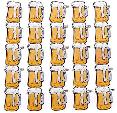 Toddmomy Weingläser Set Süßes Broschenrevers 25 Stücke Cartoon Bierkrug Brosche Led Blinkende Bier Brosche für Geburtstagsfeierbevorzugungen Zuf?llige Süße Abzeichenstifte Kinderkleider