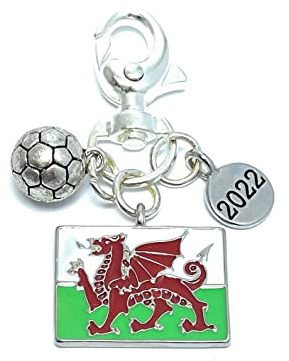 Libby's Market Place Wales Football Welsh Flag Keyring with Velvet Gift Bag