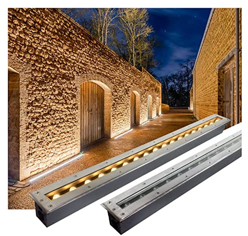 GUODDM Luci Paesaggistiche da Esterno - Faretto LED Pavimento, Faretto da Incasso A LED per Esterni 110V-220V, Luci di Illuminazione del Percorso del Pavimento Impermeabili IP67(Warm White,5W)