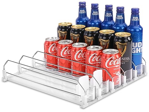 BingoHive Automático Dispensador Latas Nevera Organizador Latas Frigorífico Refrigerador Cocina Despensa Almacenamiento 25 latas de tamaño estándar de 330ML 440ML 500ML Cerveza Soda Refrescos Bebidas