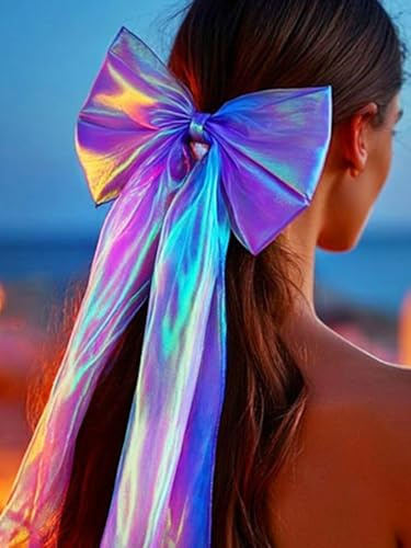 Edary LED-Stirnband mit Schmetterlingsschleife, leuchtender Blumenschleier, Cosplay-Kostüm, Haarschmuck für Damen