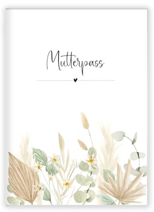 Mutterpasshülle | Schutzhülle für den deutschen Mutterpass | Geschenkidee zur Schwangerschaft (ohne Personalisierung, Boho Eukalyptus)