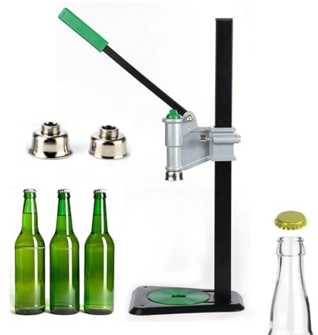 Manual Beer Capping Machine, Adjustable Height Bench Beer Bottle Capper, 26mm/29mm Brewing sealing equipment, Glass Bottle Cap Sealing for Soda Soft Drink Home Brew Beer