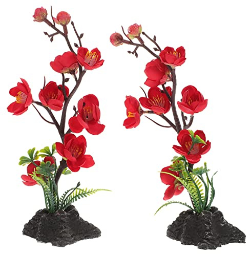Kichvoe 2pcs Plum Blossom Platter Decoration Japanese Cold Dish Flower Dish Sashimi Artificial Flower Adornments for Party Sushi Platter Cherry Blossom Decor